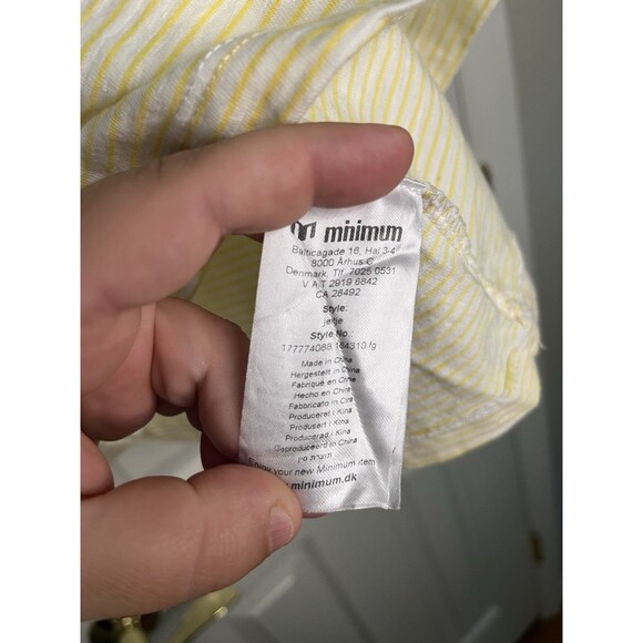 Minimum Yellow And White Stripped T-Shirt Women Small - Picture 5 of 6